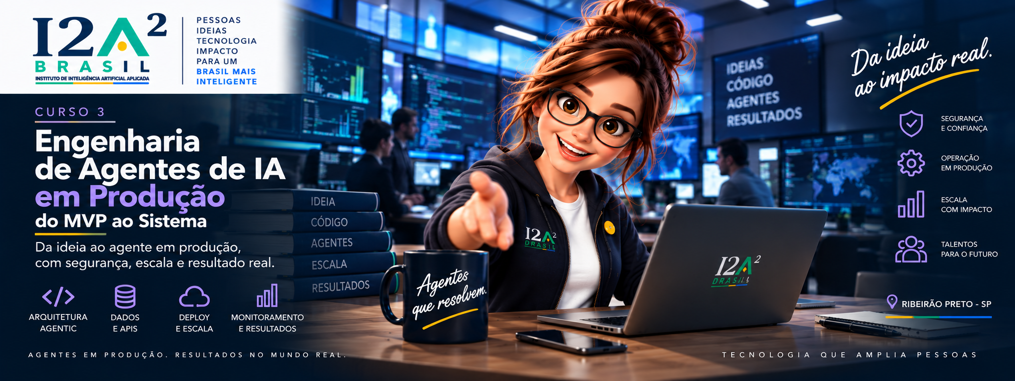 Capa do programa Engenharia de Agentes de IA em Produção